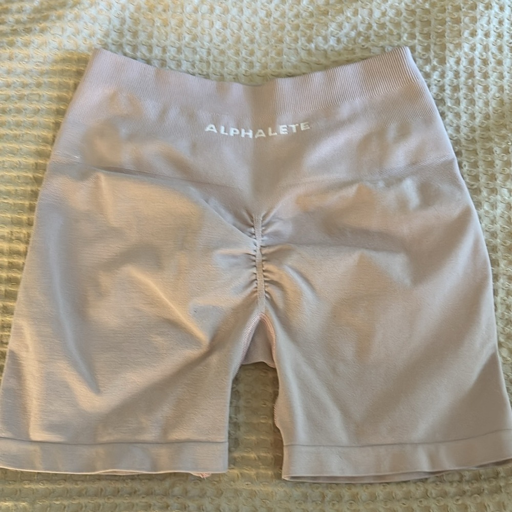 Light pink alphalete workout shorts